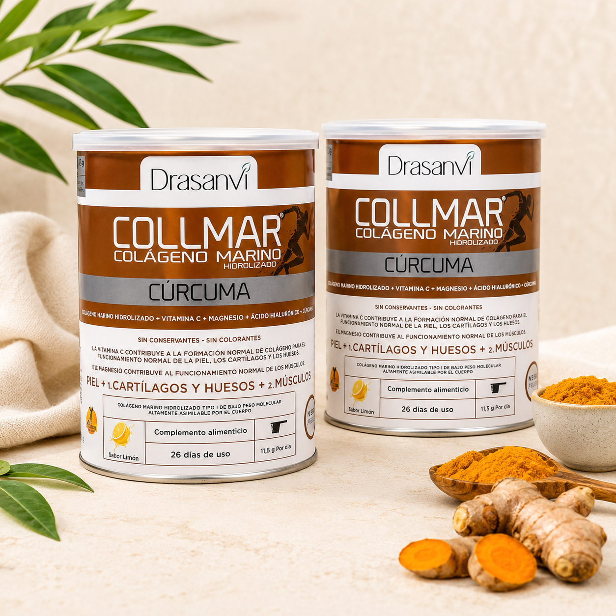 Pack Collmar con Magnesio y Cúrcuma - Sabor Limón 300 g